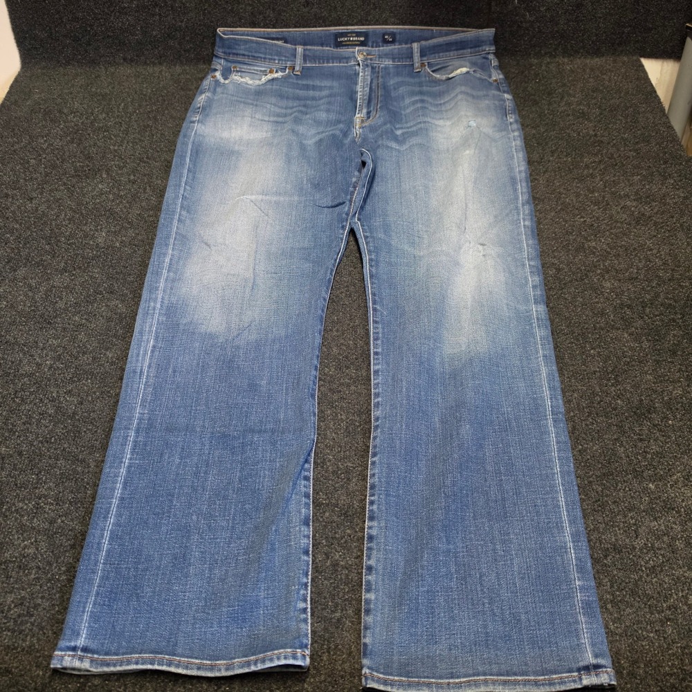Lucky Brand 181 Relaxed Straight Jeans Mens 40x34 Blue Denim Medium Wash